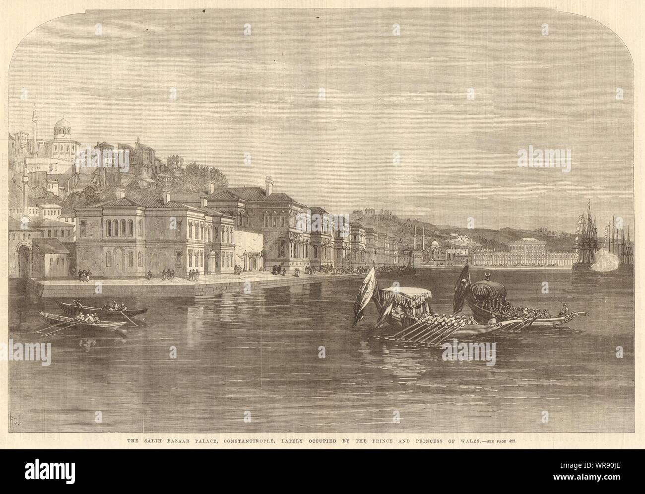 Die Salih Basar Palast, Konstantinopel (Istanbul). Die Türkei. Istanbul 1869 Stockfoto