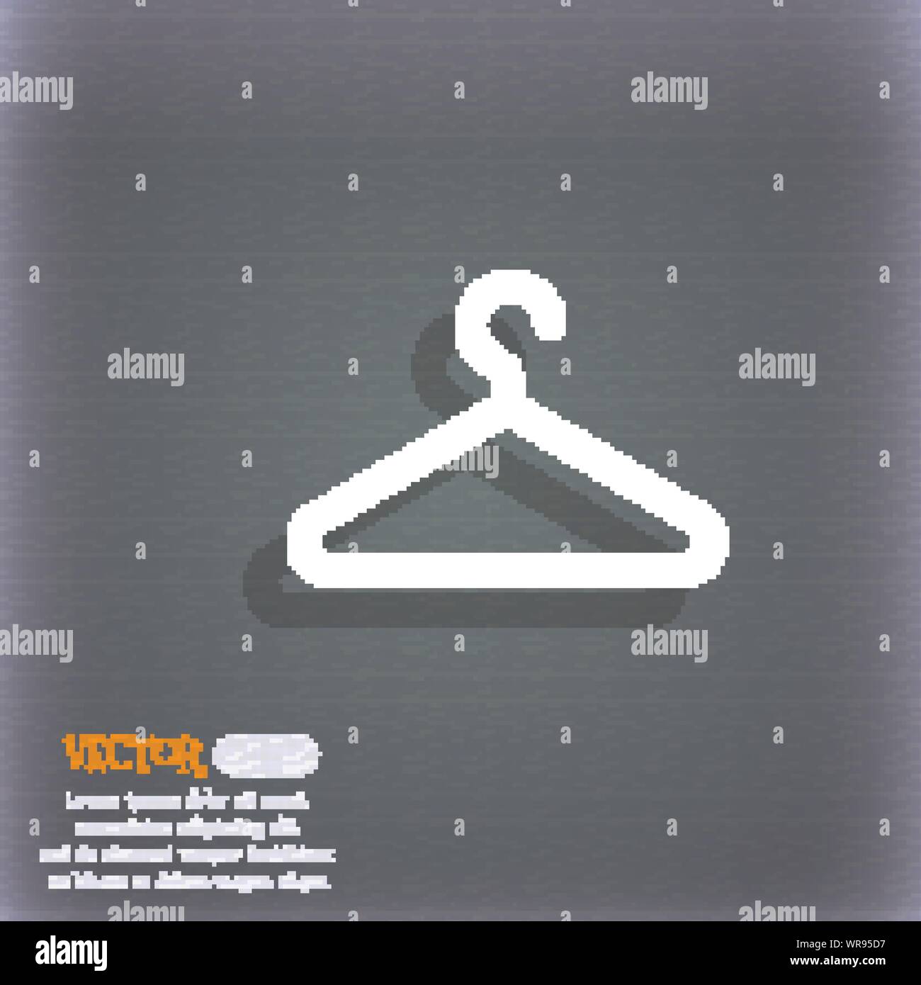 Kleiderbügel Symbol Symbol auf dem blau-grünen abstrakten Hintergrund mit Schatten und Platz für Ihren Text. Vektor Stock Vektor