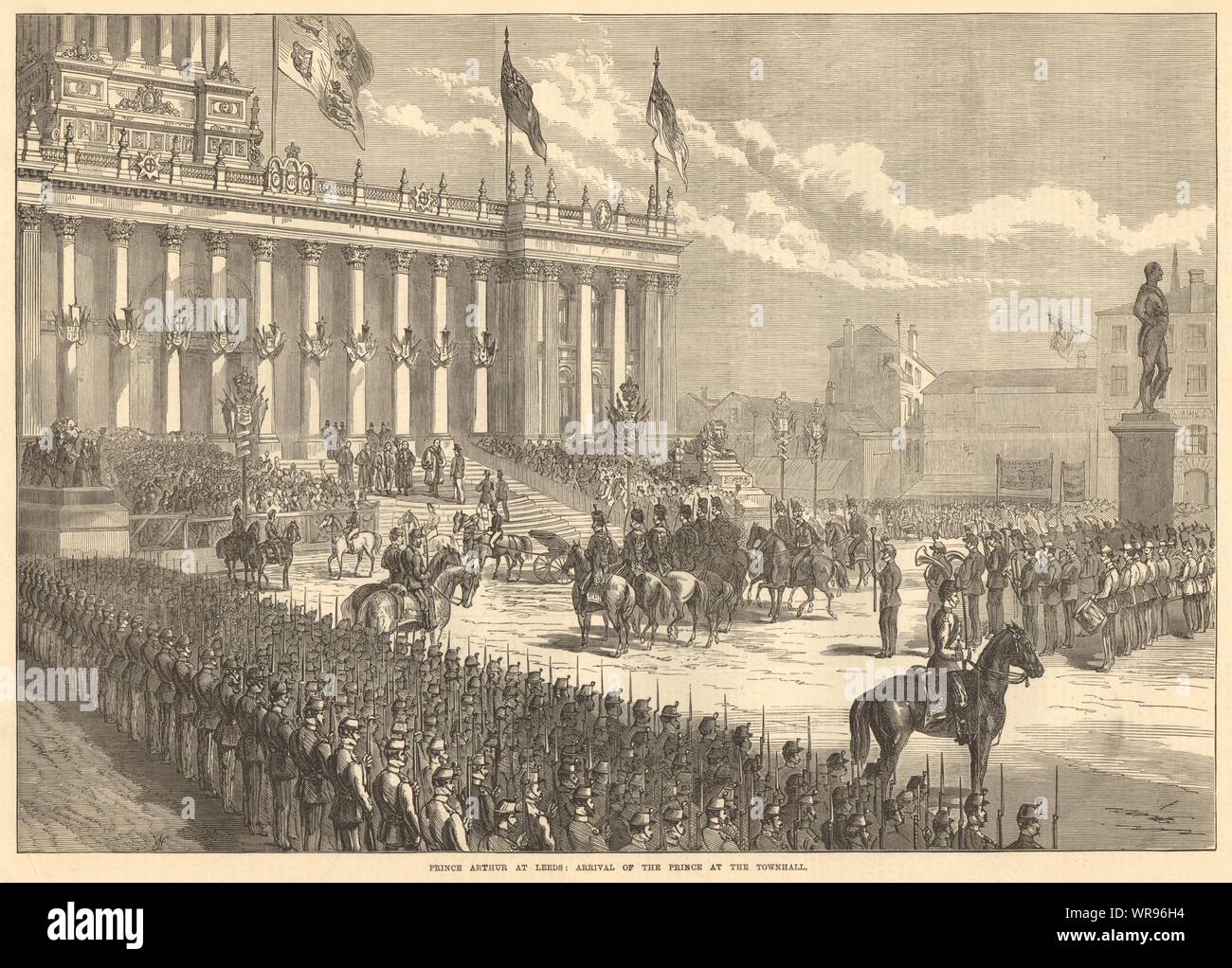 Prince Arthur an der Leeds: Ankunft der Prinz im Rathaus. Yorkshire 1872 Stockfoto