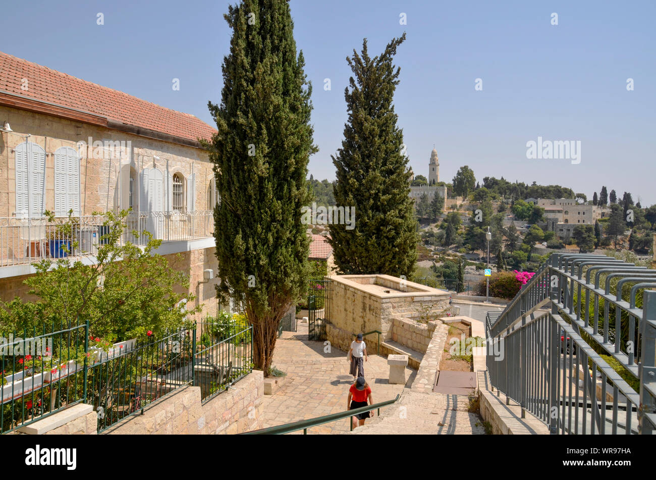 Renovierte und erneuerte Gebäude im Viertel Yemin Moshe, Jerusalem, Israel Stockfoto