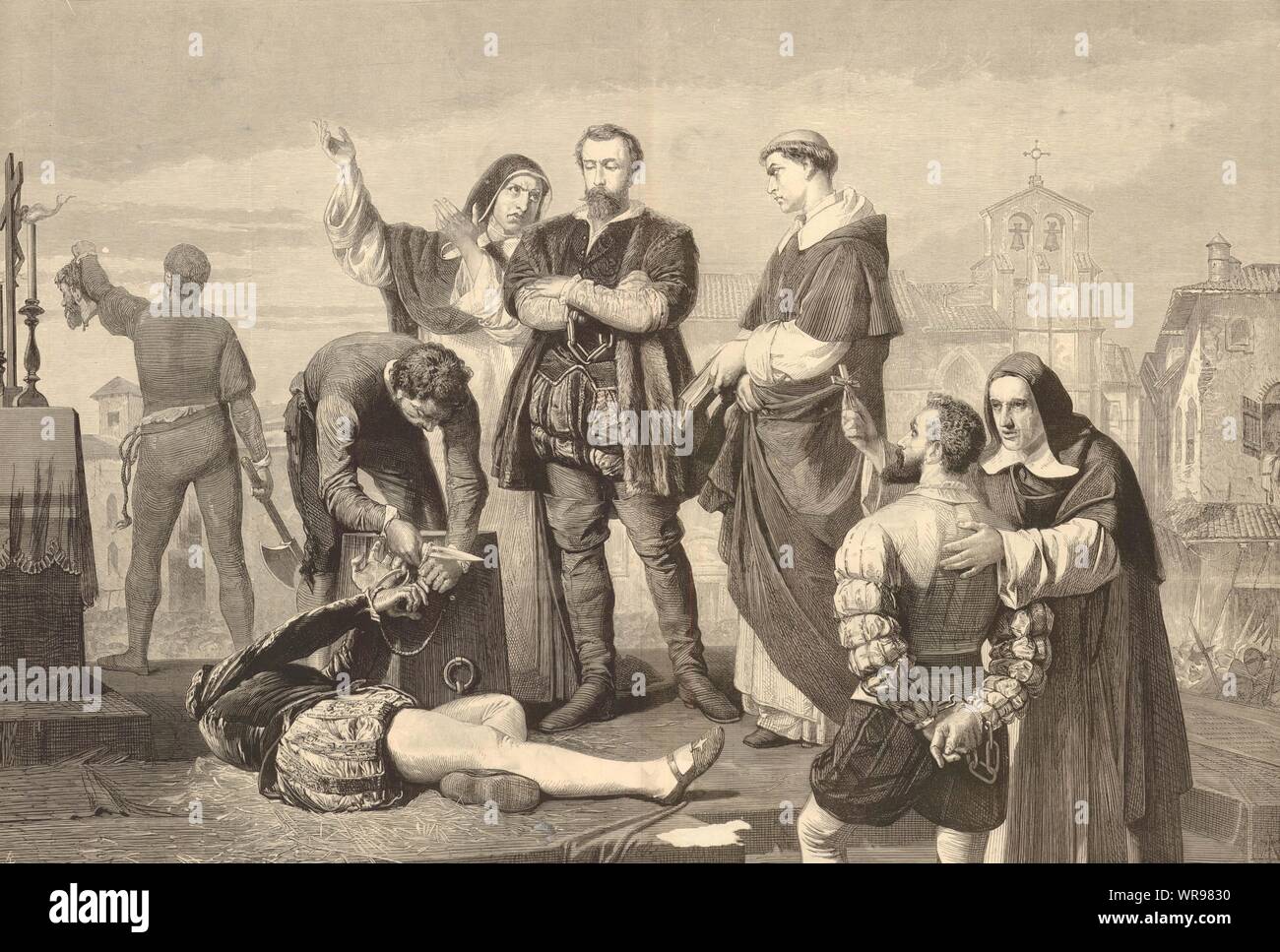 Ausführung der Spanische Patrioten in der Regierungszeit des Kaisers Karl V 1874 Stockfoto