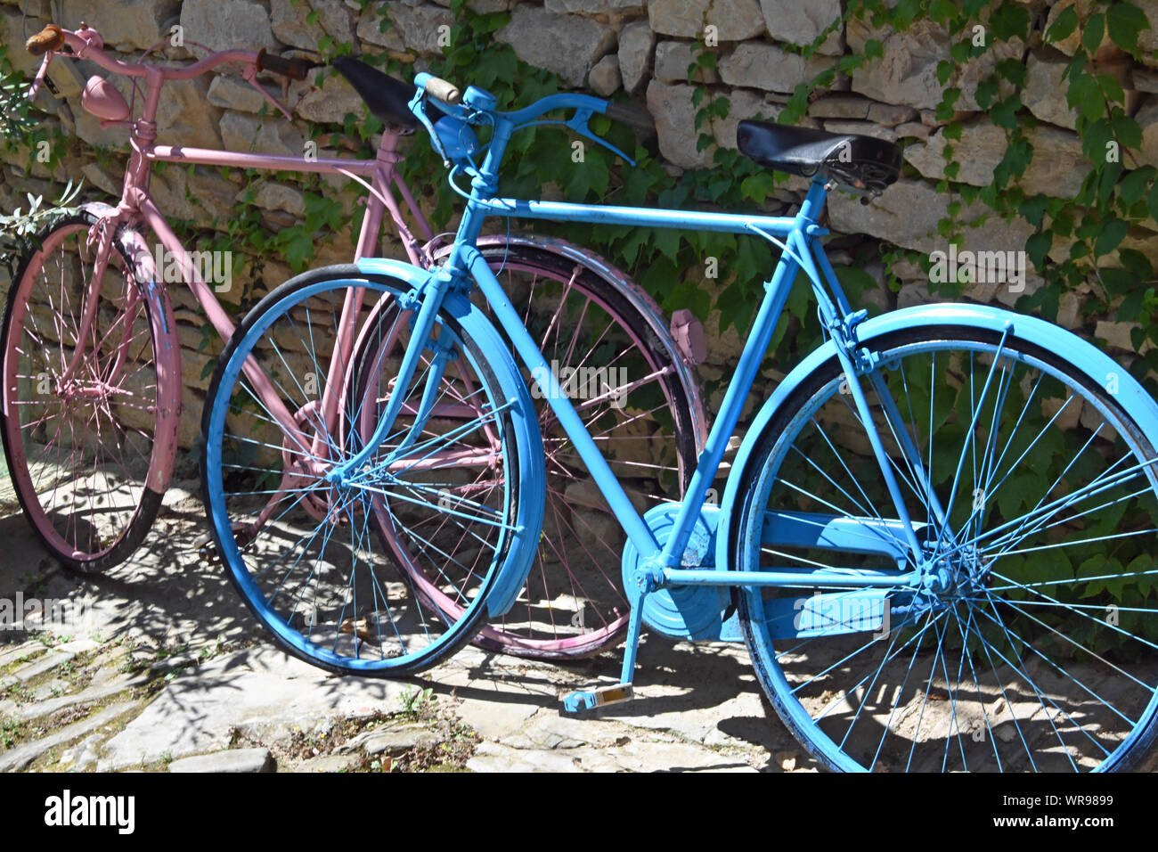 Dekorative Fahrrad, Istrien, Kroatien Stockfoto