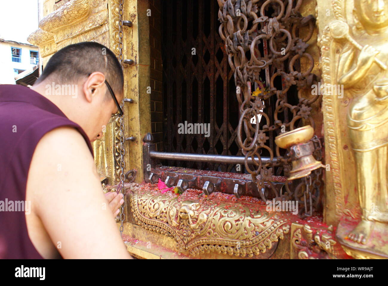 Boudhanath ist ein Stupa in Kathmandu, Nepal. Stockfoto