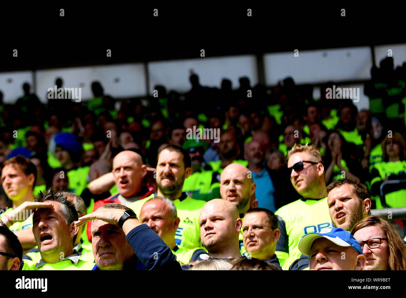 Huddersfield Town Football fans - Southampton v Huddersfield Town, Premier League, die St. Mary's Stadium, Southampton - 12. Mai 2019 Editorial nur verwenden - DataCo Einschränkungen Stockfoto