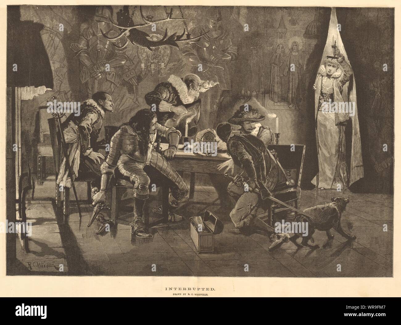 Unterbrochen. Porträts. Gesellschaft 1879 Antike ILN volle Seite drucken Stockfoto