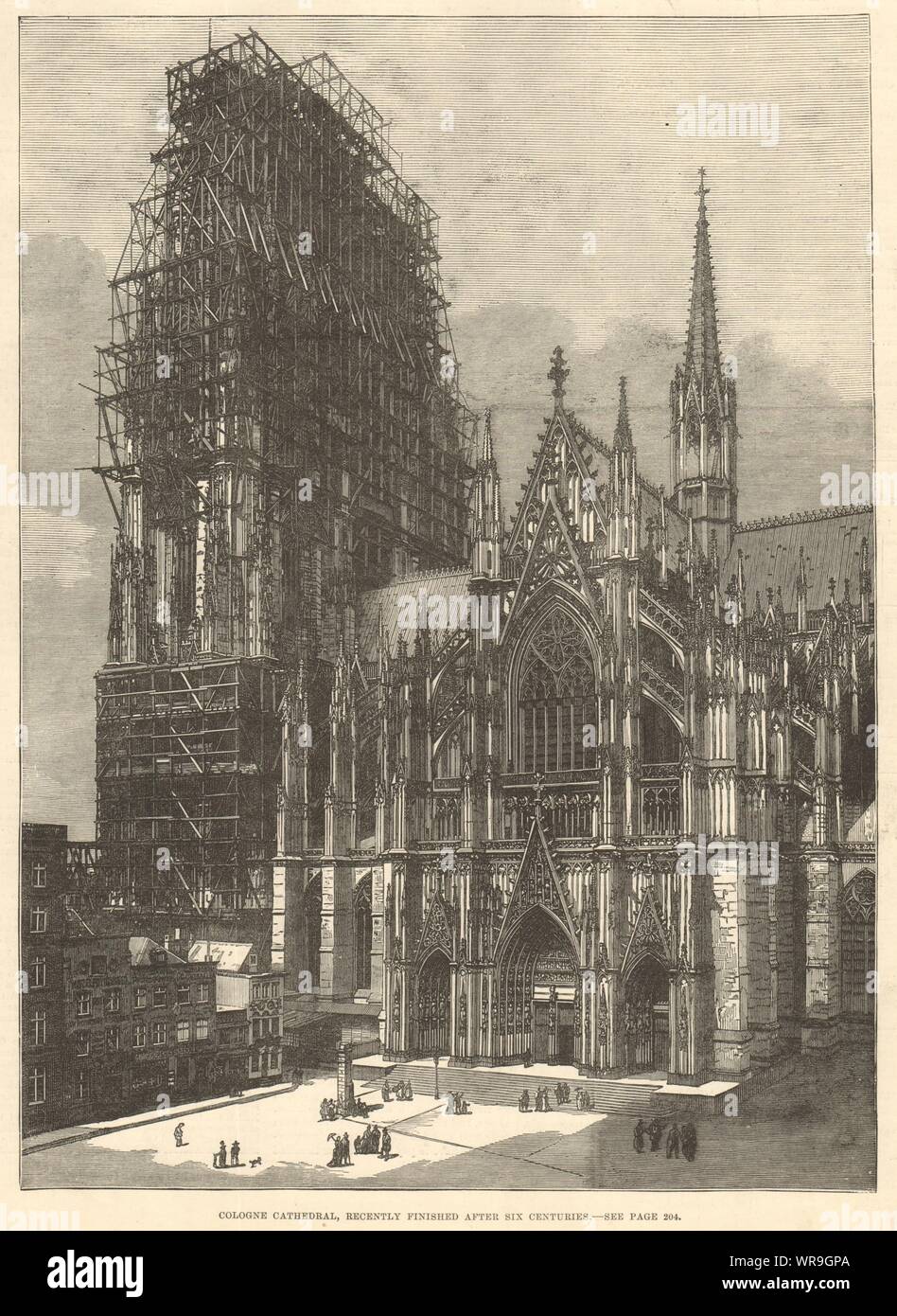 Der Kölner Dom, vor Kurzem nach sechs Jahrhunderten abgeschlossen. Deutschland 1880 Stockfoto
