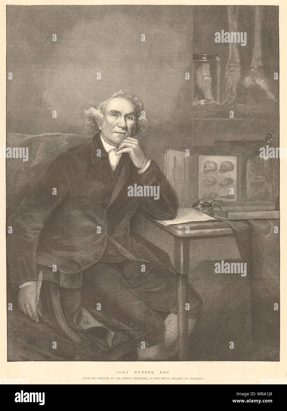 John Hunter FRS von Sir Joshua Reynolds. Royal College der Chirurgen. Schottland 1893 Stockfoto