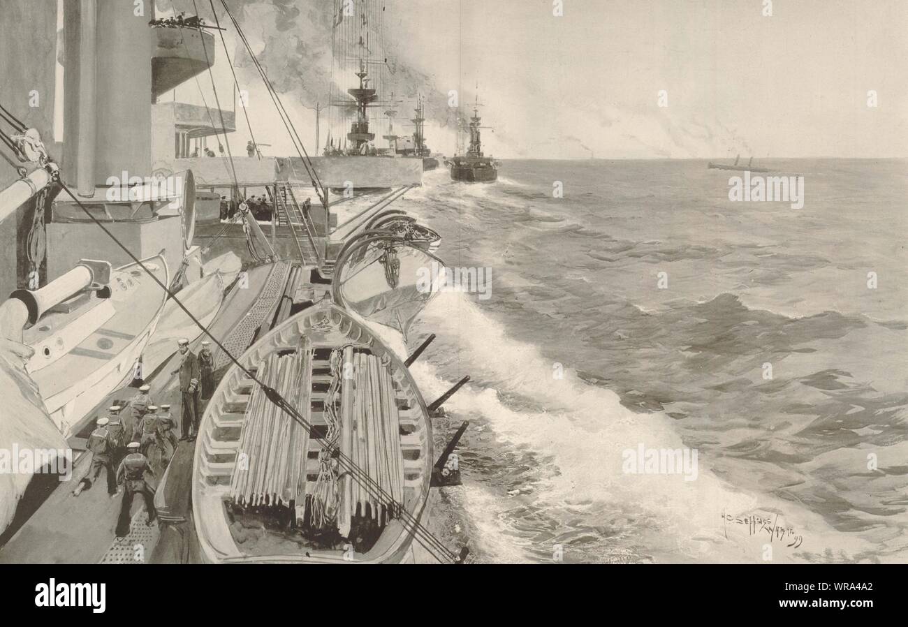 Royal Naval Manöver. Admiral's Rawson- Flotte. Südküste Irlands 1899 Stockfoto