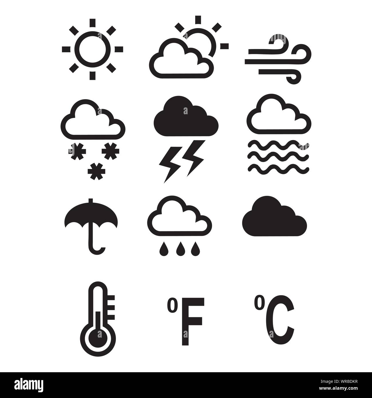 Wetter Icons Set Vector Stock Vektor
