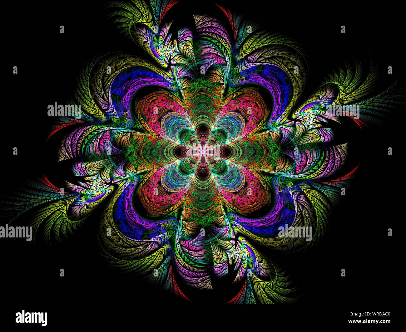 Abstrakte futuristische farbiger Mandala - digital erzeugte Bild Stockfoto