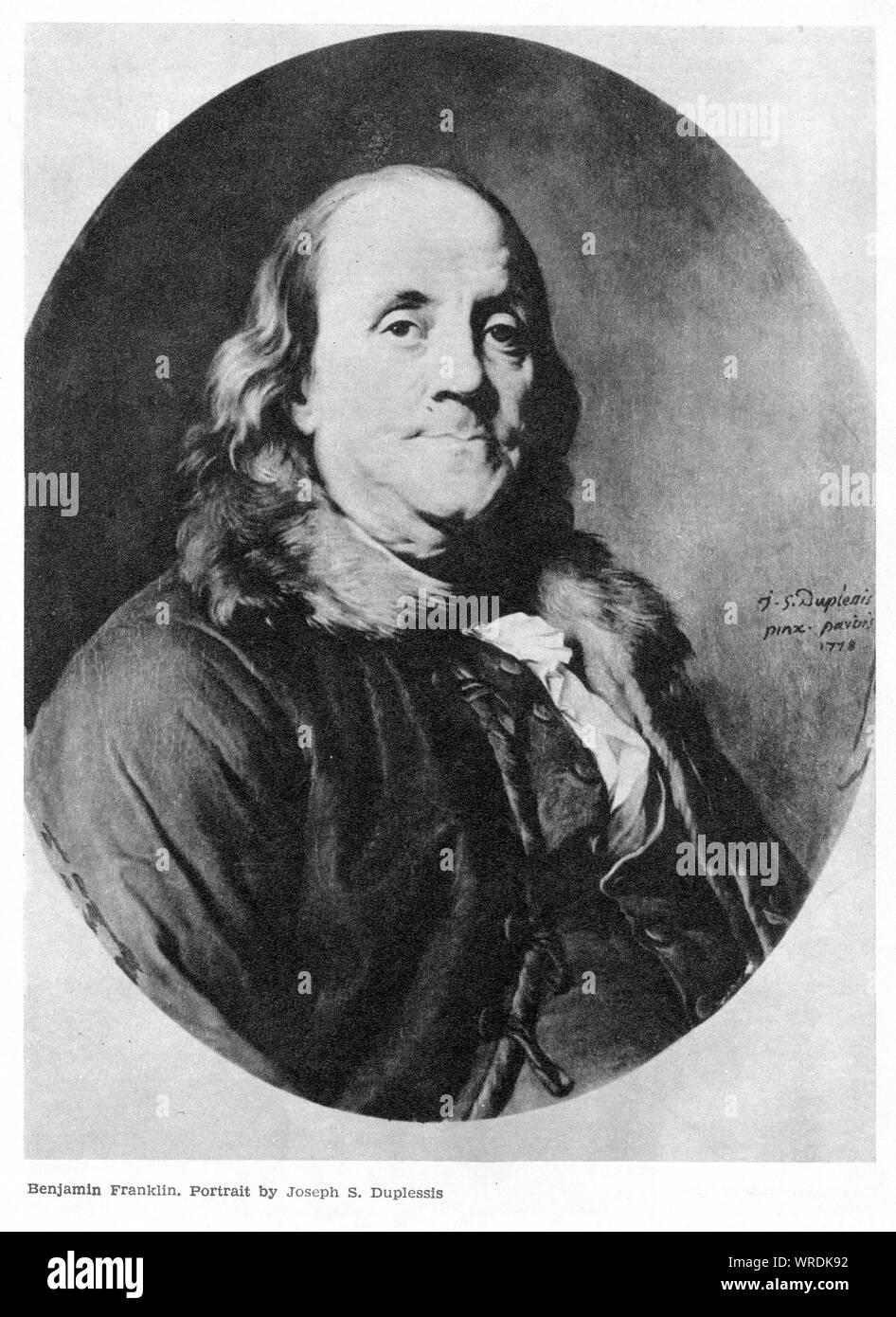 Benjamin Franklin auf Portrait von 1778 Stockfoto