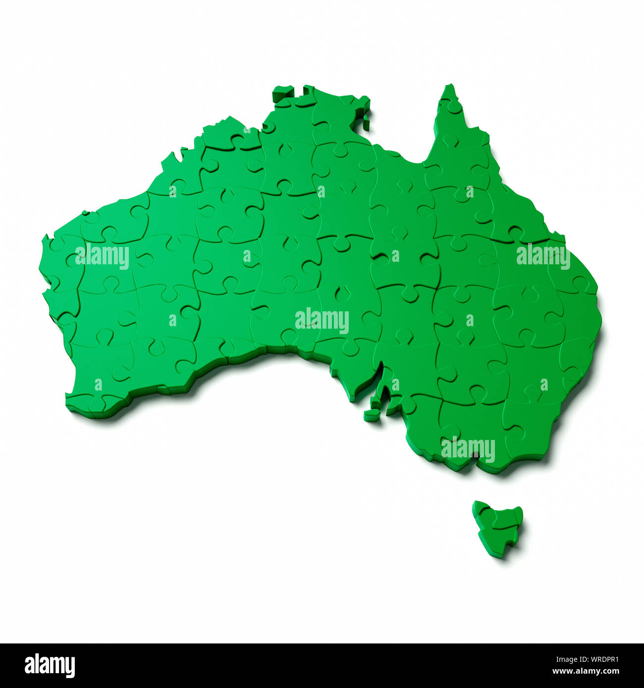 Kontinent Australien als grüne Puzzle Stockfoto