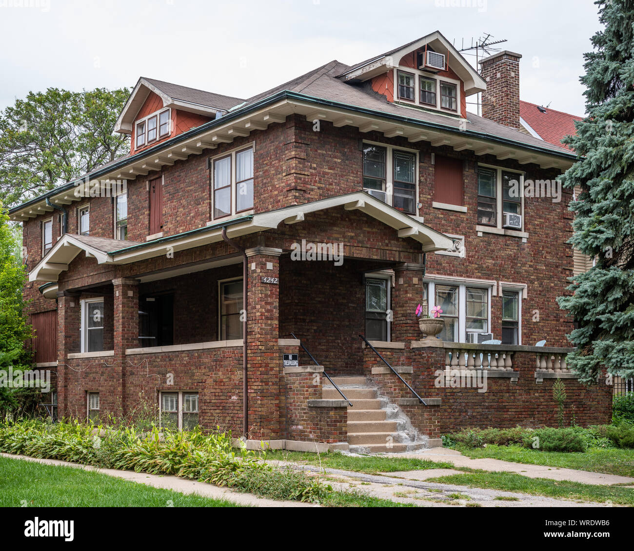 Wohnhaus auf der Chicago Abriss Delay Hold Liste Stockfoto