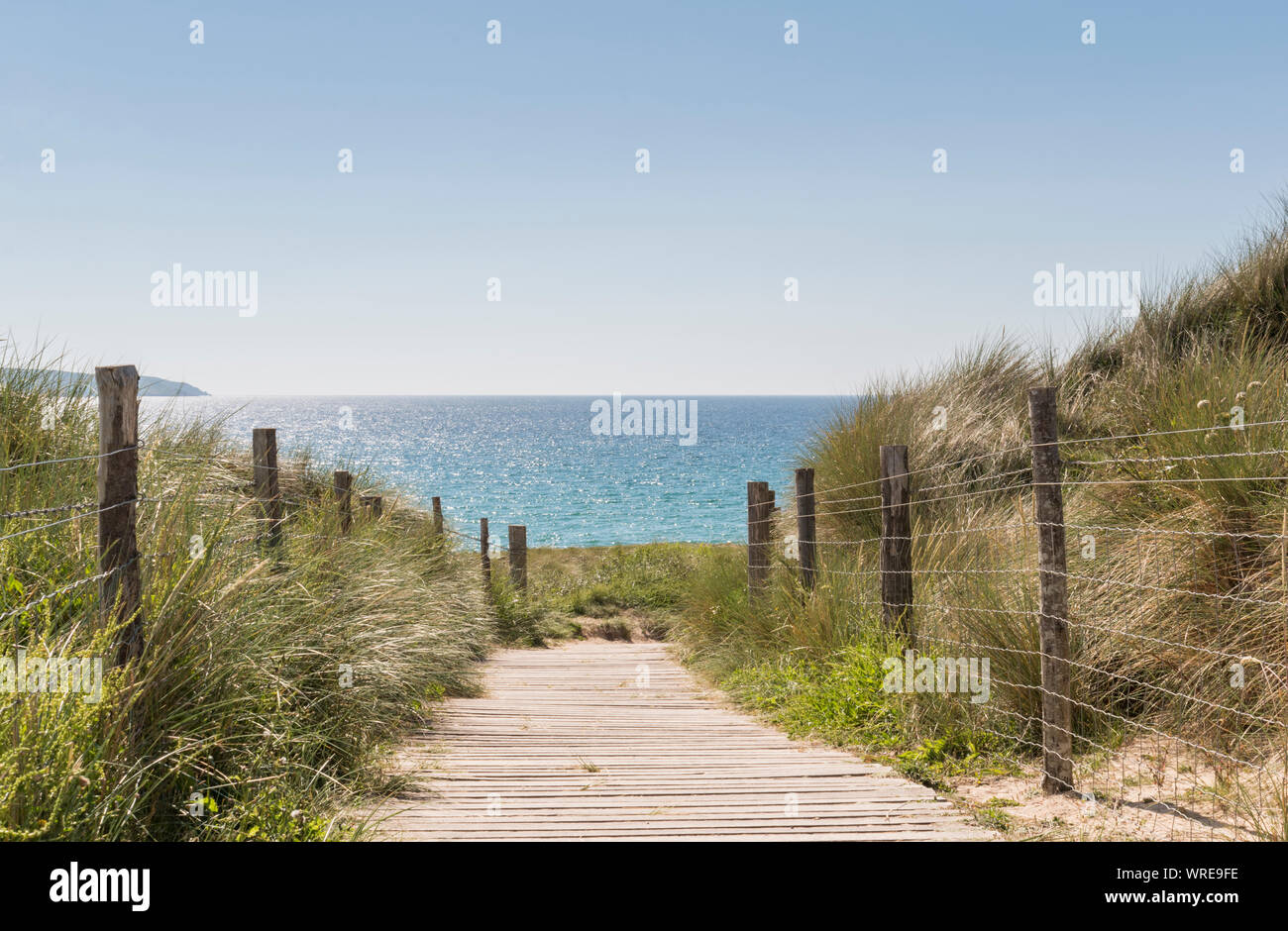 Promenade am Meer, godrevy Point, North Cornwall Stockfoto
