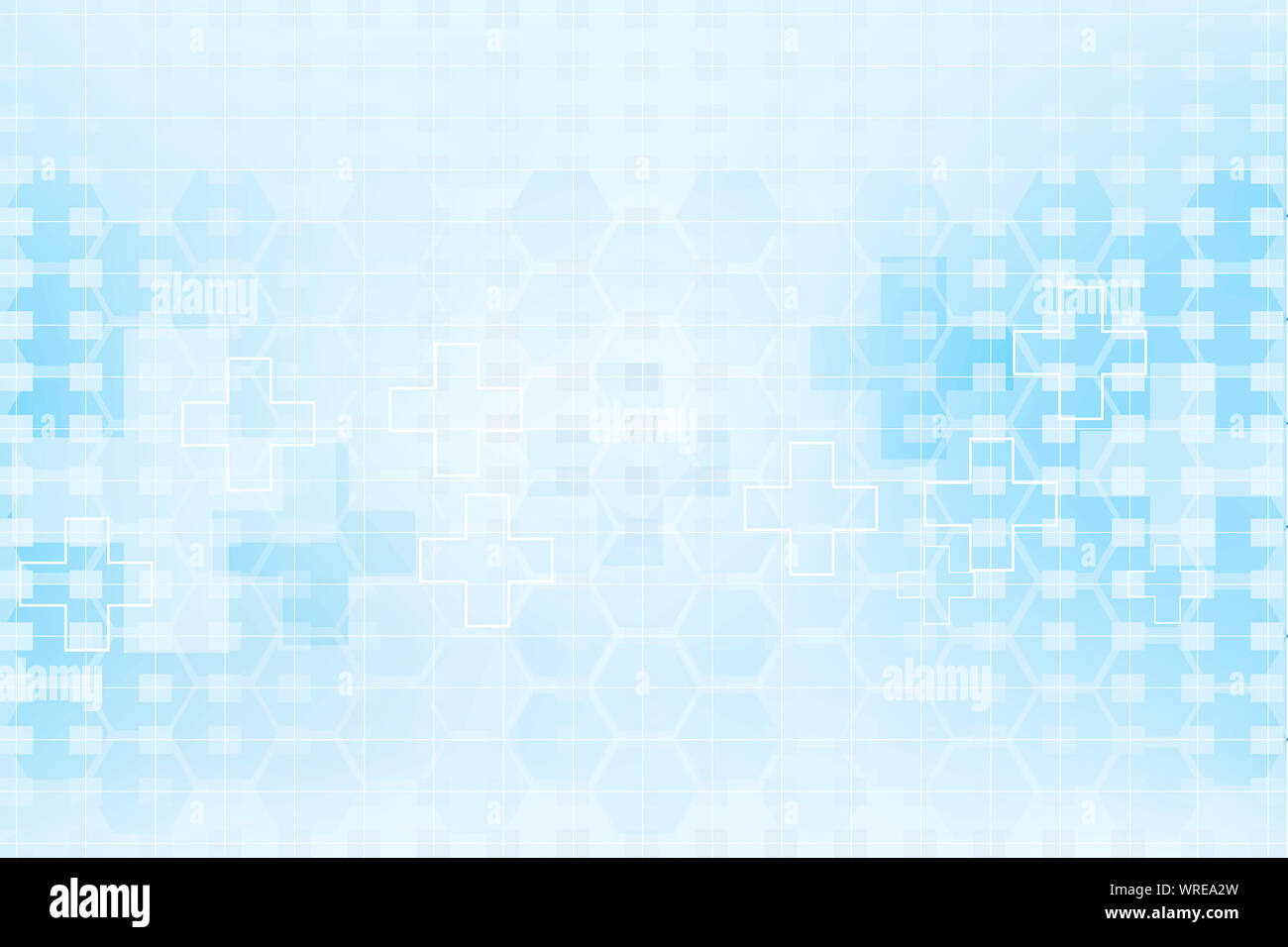 Geometrie, positive und Sechskant Symbole medizinisches Konzept Hintergrund Stockfoto