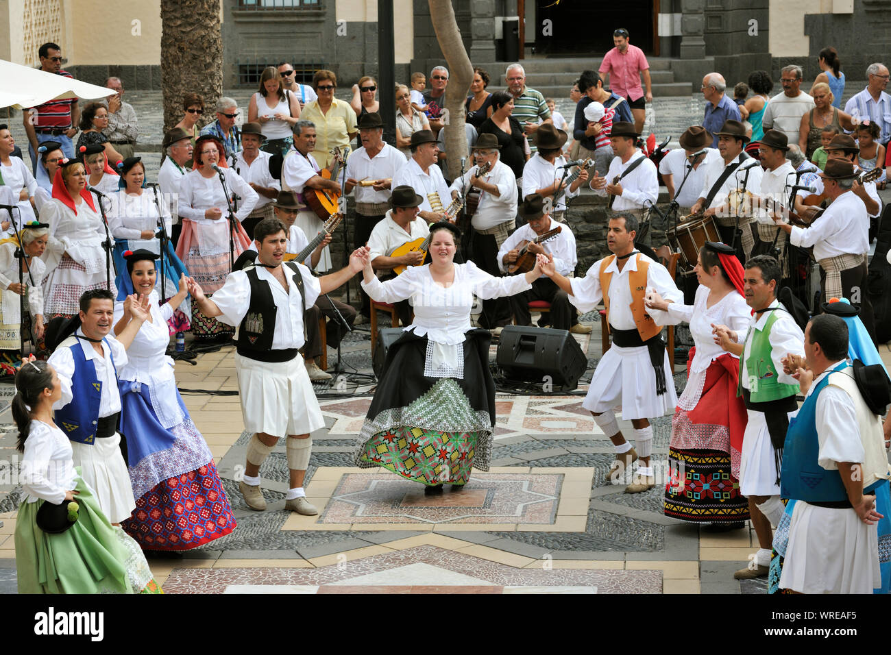 San Cristobal traditioneller Folk Gruppe. Las Palmas de Gran Canaria, Kanarische Inseln. Spanien Stockfoto