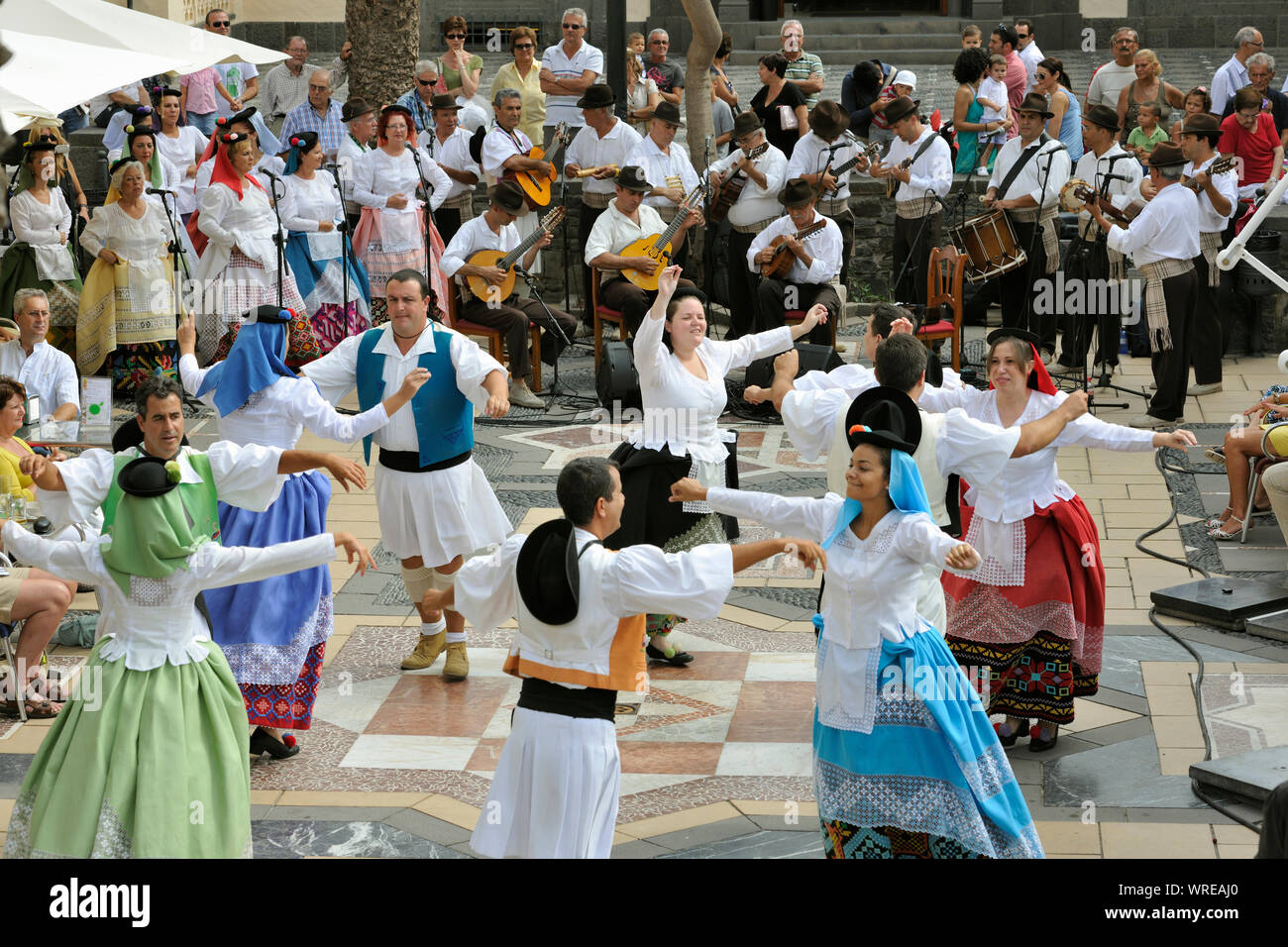 San Cristobal traditioneller Folk Gruppe. Las Palmas de Gran Canaria, Kanarische Inseln. Spanien Stockfoto