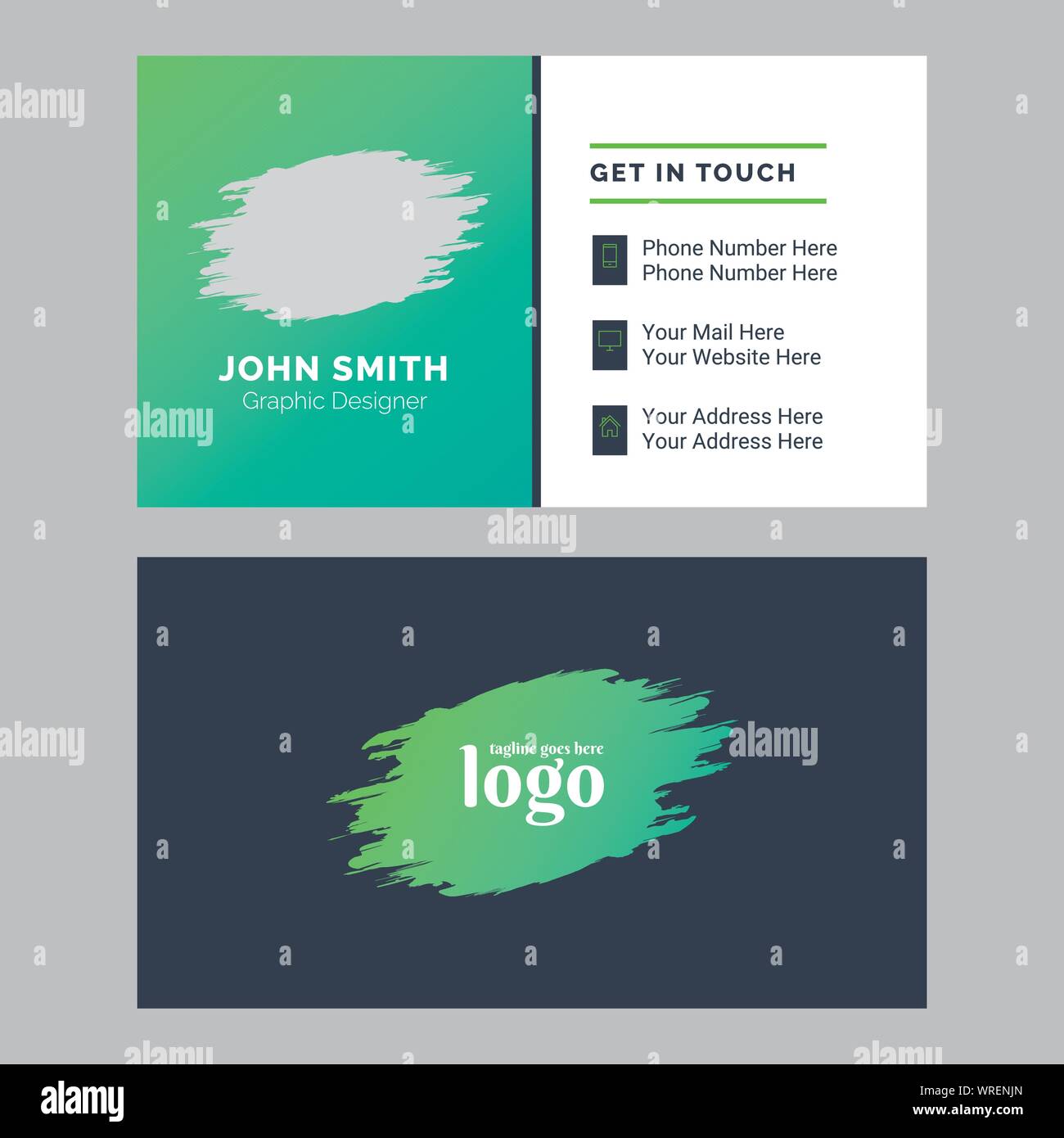 Business Card Design Template für den privaten und beruflichen Gebrauch Stock Vektor
