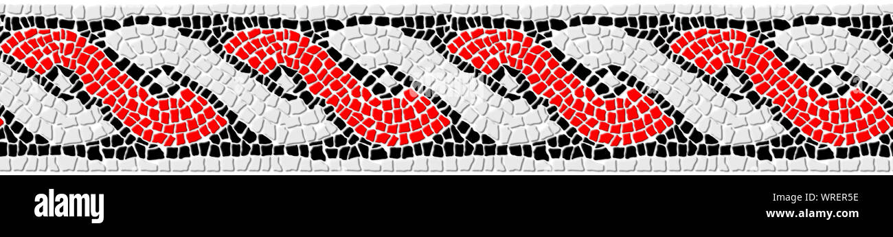 Web Banner Konzept Bild durch die Form der römischen Mosaiken in Keramik oder Stein mit kreisförmigen Grafik - nahtlose Abbildung Muster inspiriert Stockfoto