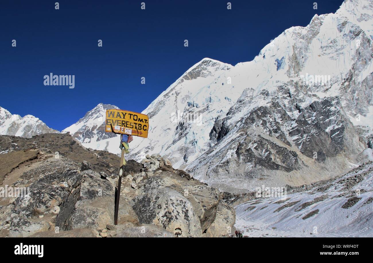 Weg zum Mount Everest Basecamp Stockfoto