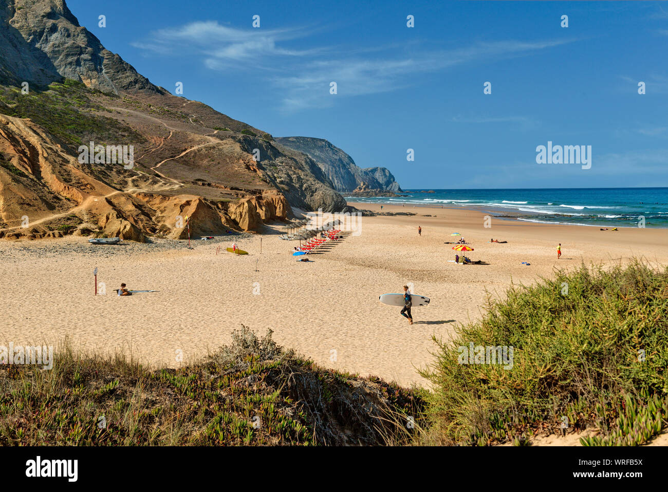 Praia da Cordoama Surfer Strand, der Costa Vicentina, Algarve, Portugal Stockfoto