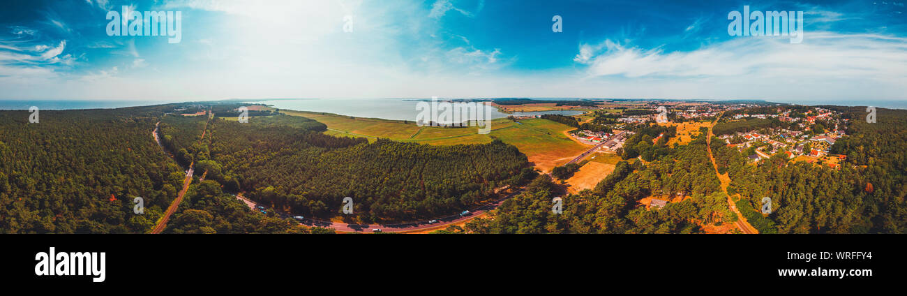 Giant 180 Grad Panoramabild über Usedom an der Ostsee Stockfoto