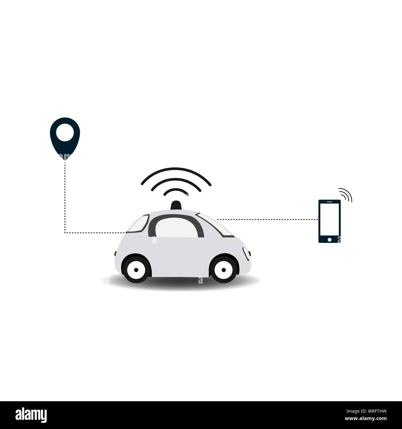 Autonome Infografik Selbstfahrer auto Vector Image Design Illustration Stock Vektor