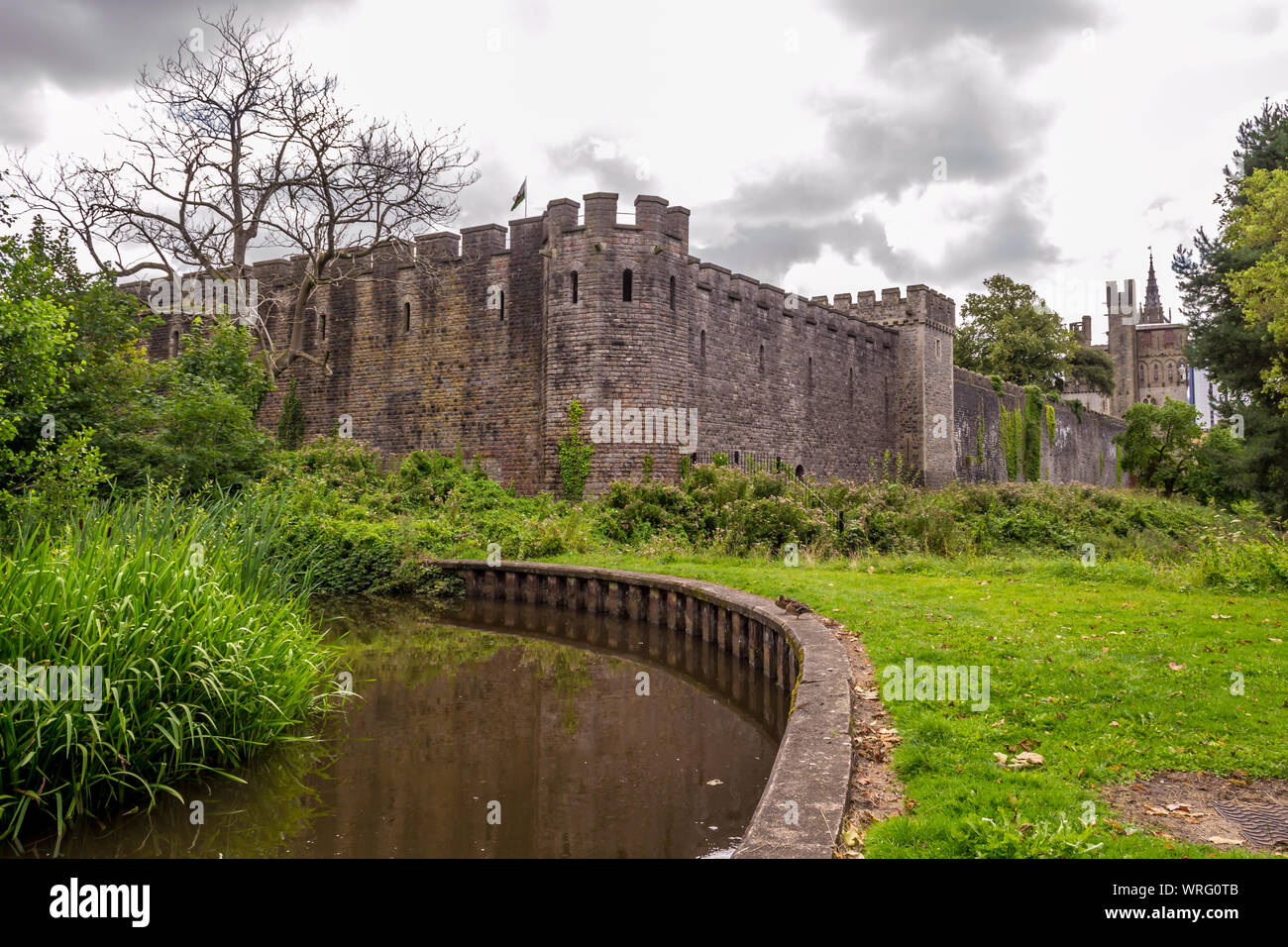 Mittelalterliche Burg in Cardiff, Wales Stockfoto