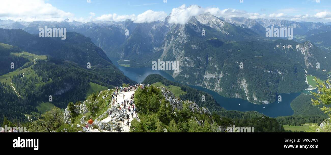 Panoramablick auf Berge Stockfoto