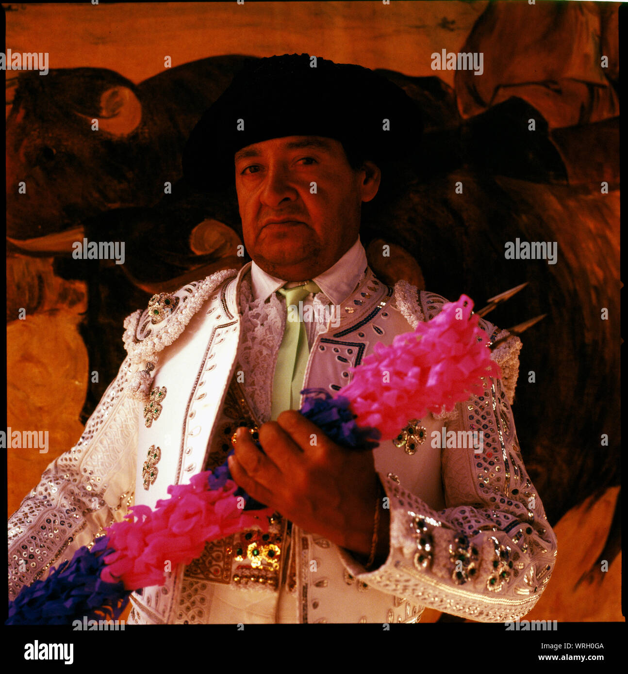 Porträt eines reifen Mann mit einem traditionellen reiten Kostüm. Stockfoto