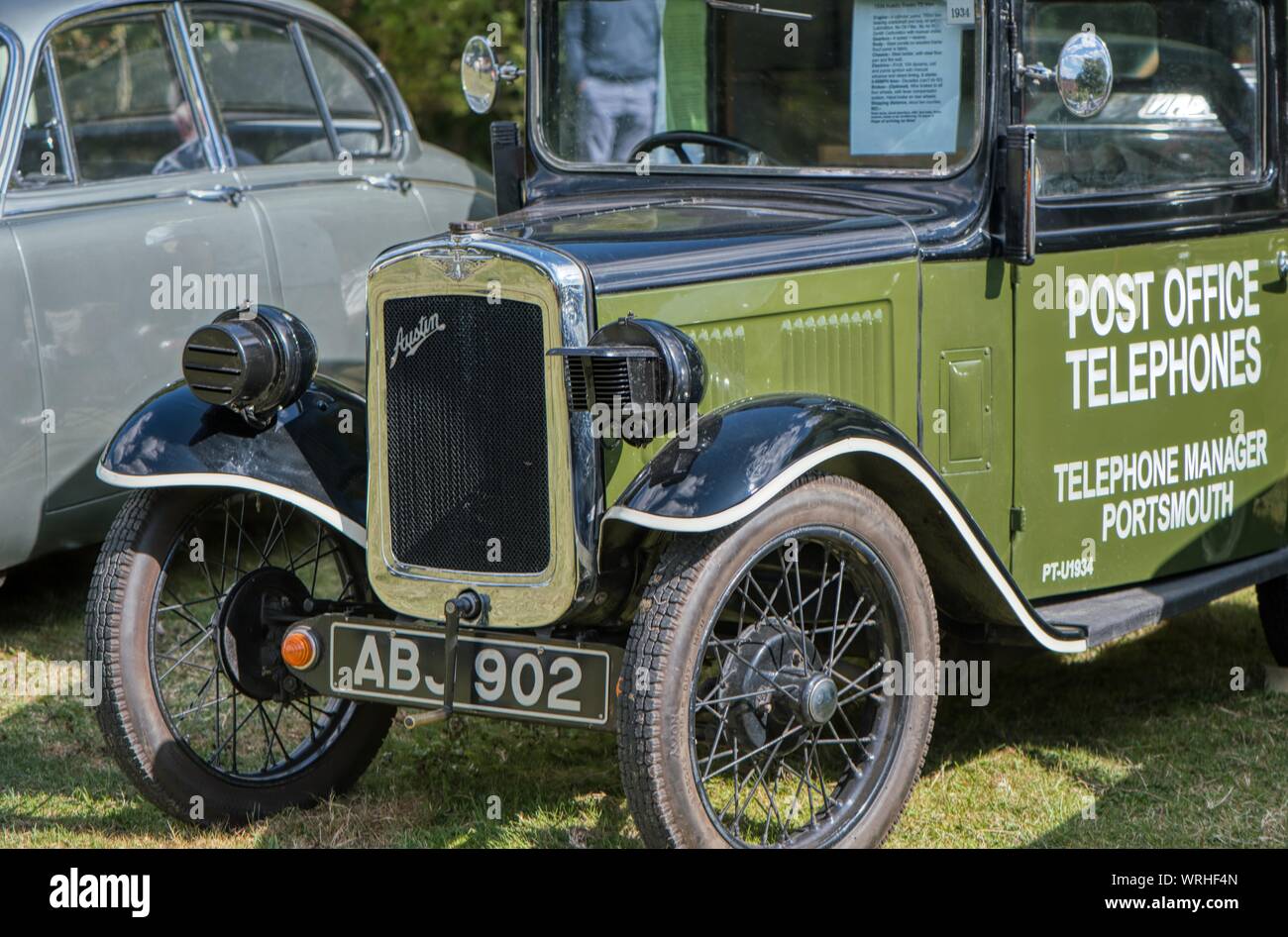 Alte Austin 7 Post Telefone van, Classic Car Show, Hinton Arme, Cheriton, Hampshire, Großbritannien Stockfoto