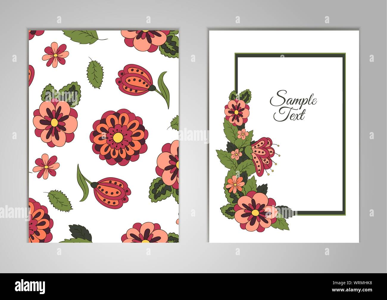 Stellen Sie Karten auf seinem Geburtstag einen Urlaub, eine Hochzeit Einladung. Florales Ornament. Abdeckung, Magazin, floralen Elementen. Design Hintergrund-, Rahmen-, Vektor Layout Stock Vektor