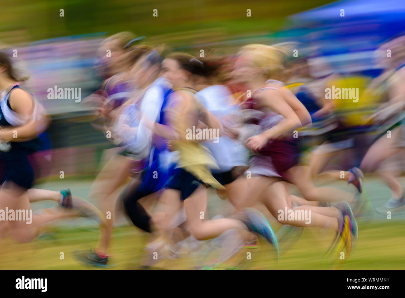 Gruppe der weiblichen Athleten laufen. Stockfoto