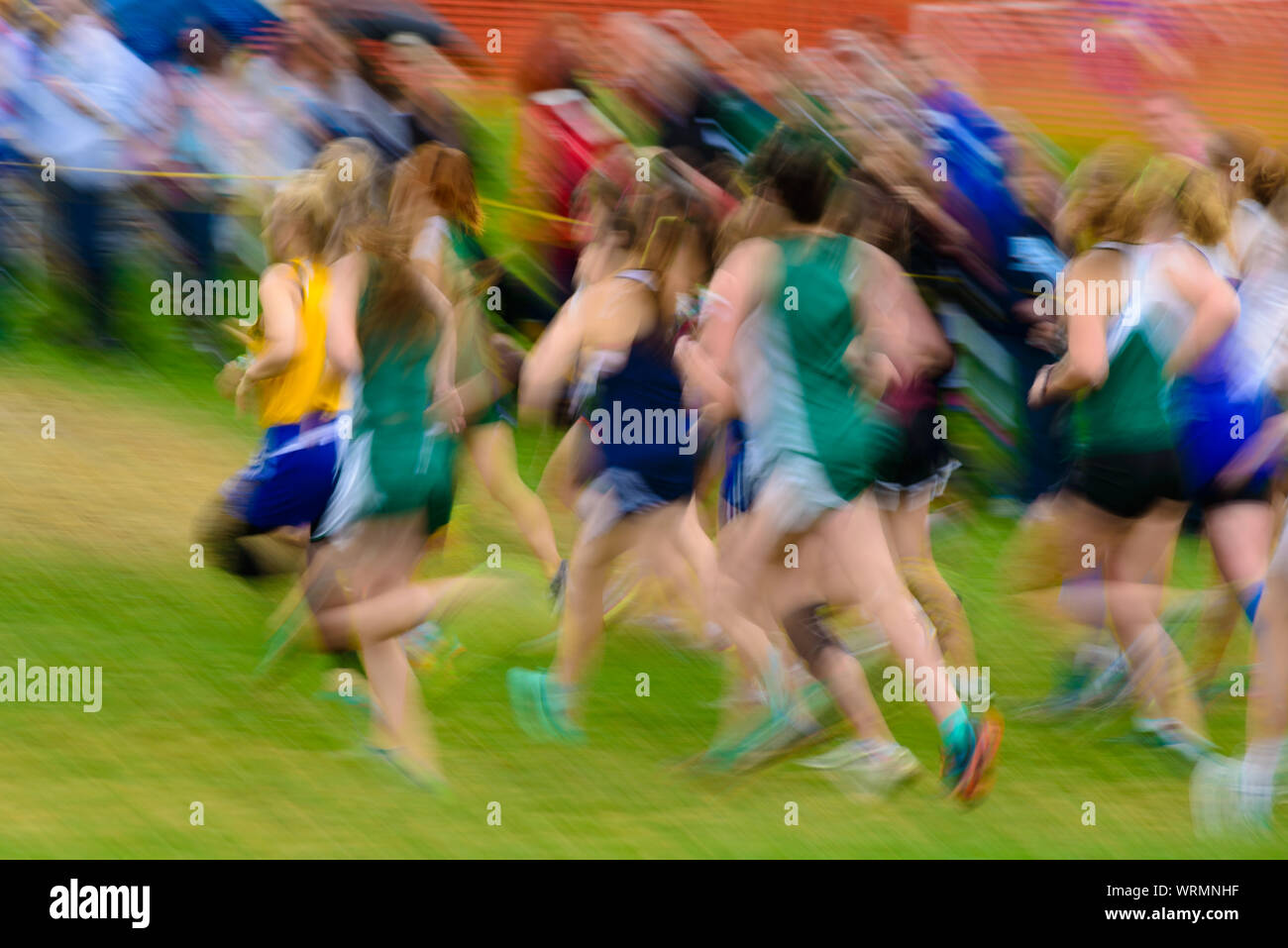 Gruppe der weiblichen Athleten laufen. Stockfoto