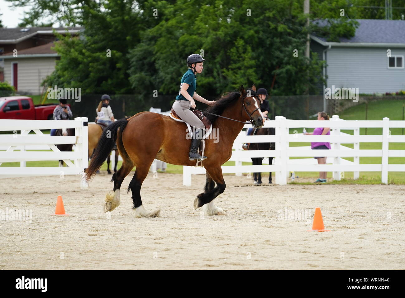 Jugend weiblich Reiten show in Fond du Lac County Fair, Fond du Lac, Wisconsin Stockfoto