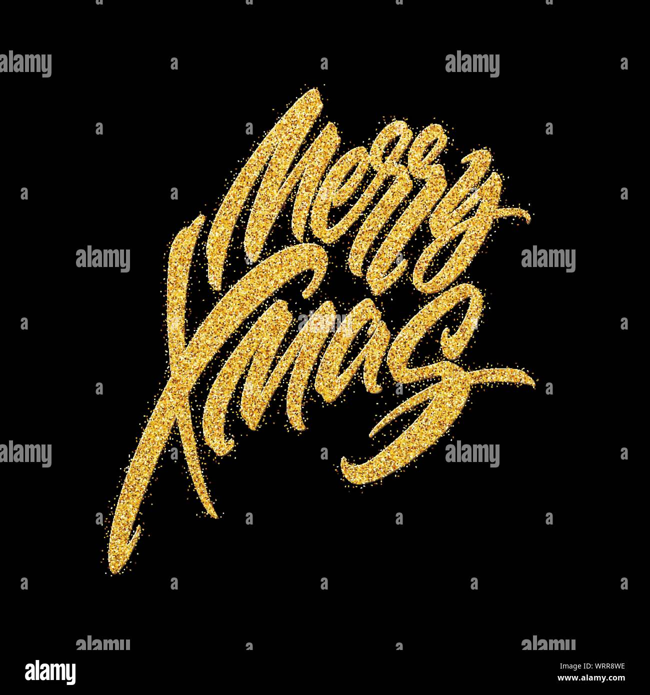 Frohe Weihnachten gold glitzer Schrift Design. Weihnachten Grußkarte, Poster, Banner. Vector Illustration EPS 10. Stock Vektor