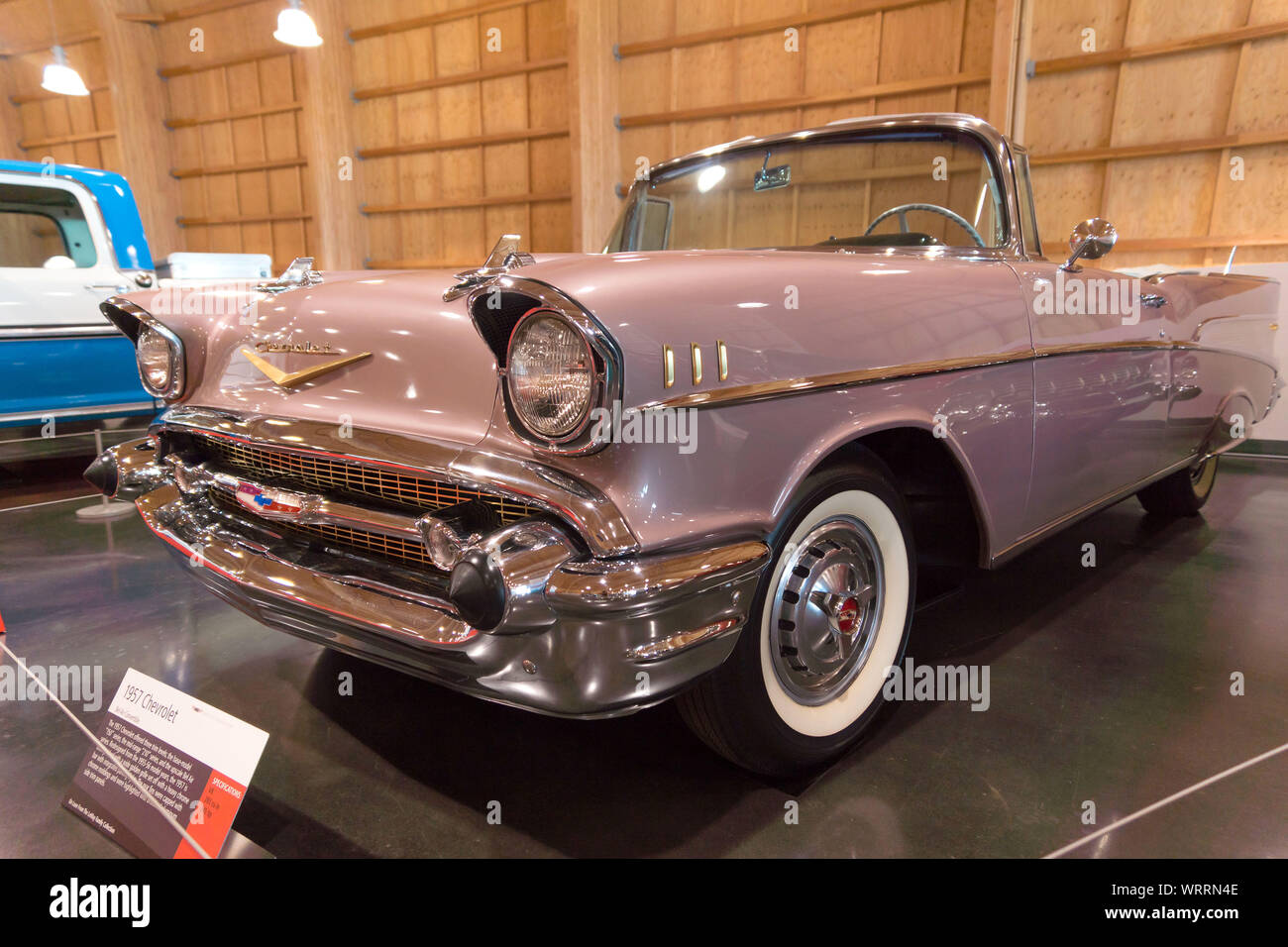 1957 Chevrolet, die auf der amerikanischen Auto Museum, Tacoma, Washington. Tacoma, Washington. 9. Mai, 2015 Stockfoto