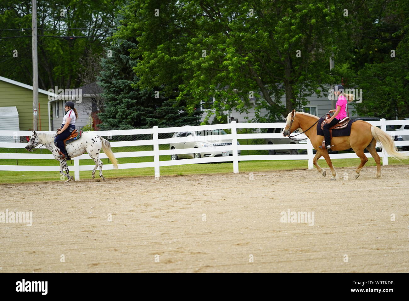 Jugend weiblich Reiten show in Fond du Lac County Fair, Fond du Lac, Wisconsin Stockfoto