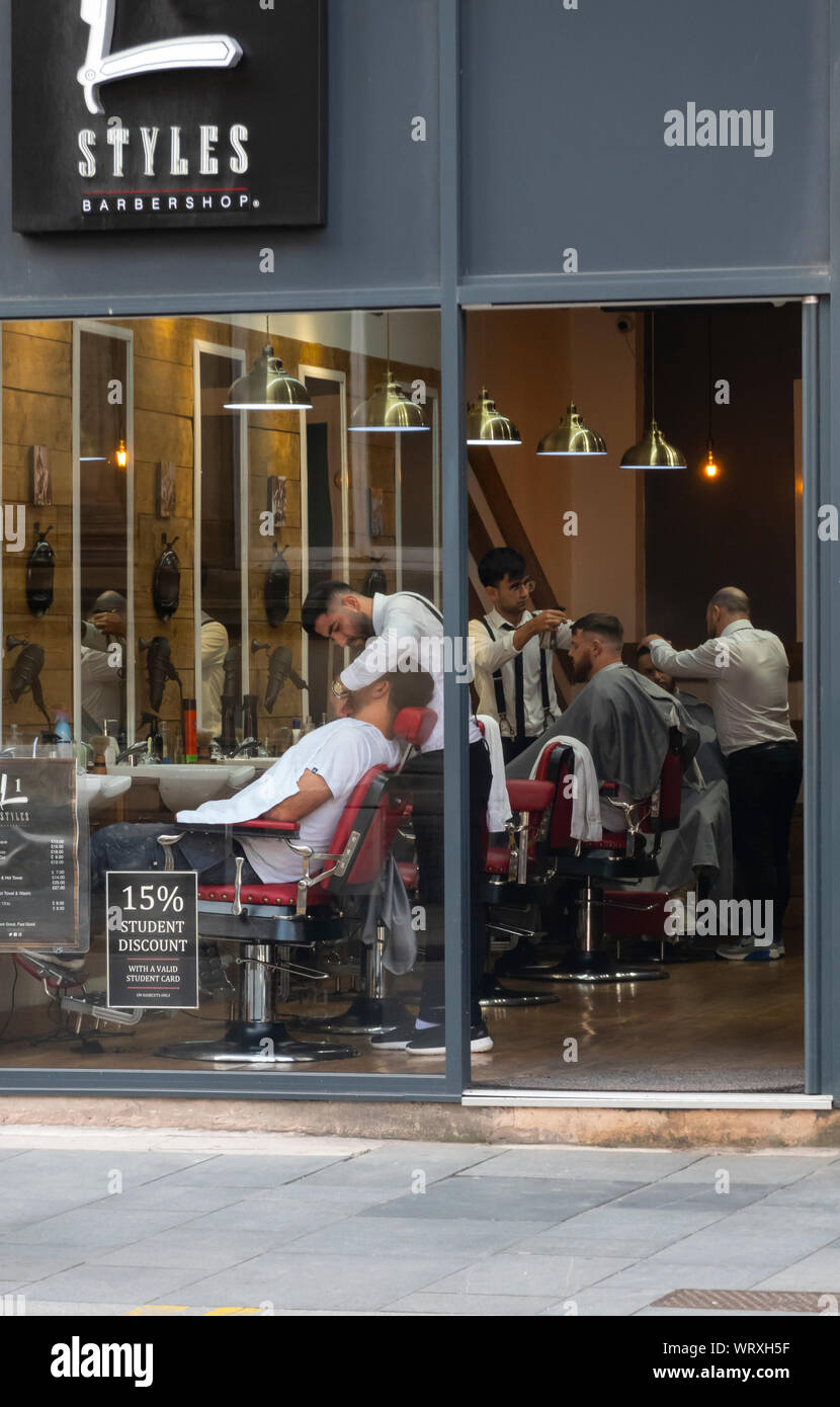 Friseur in Liverpool Stockfoto