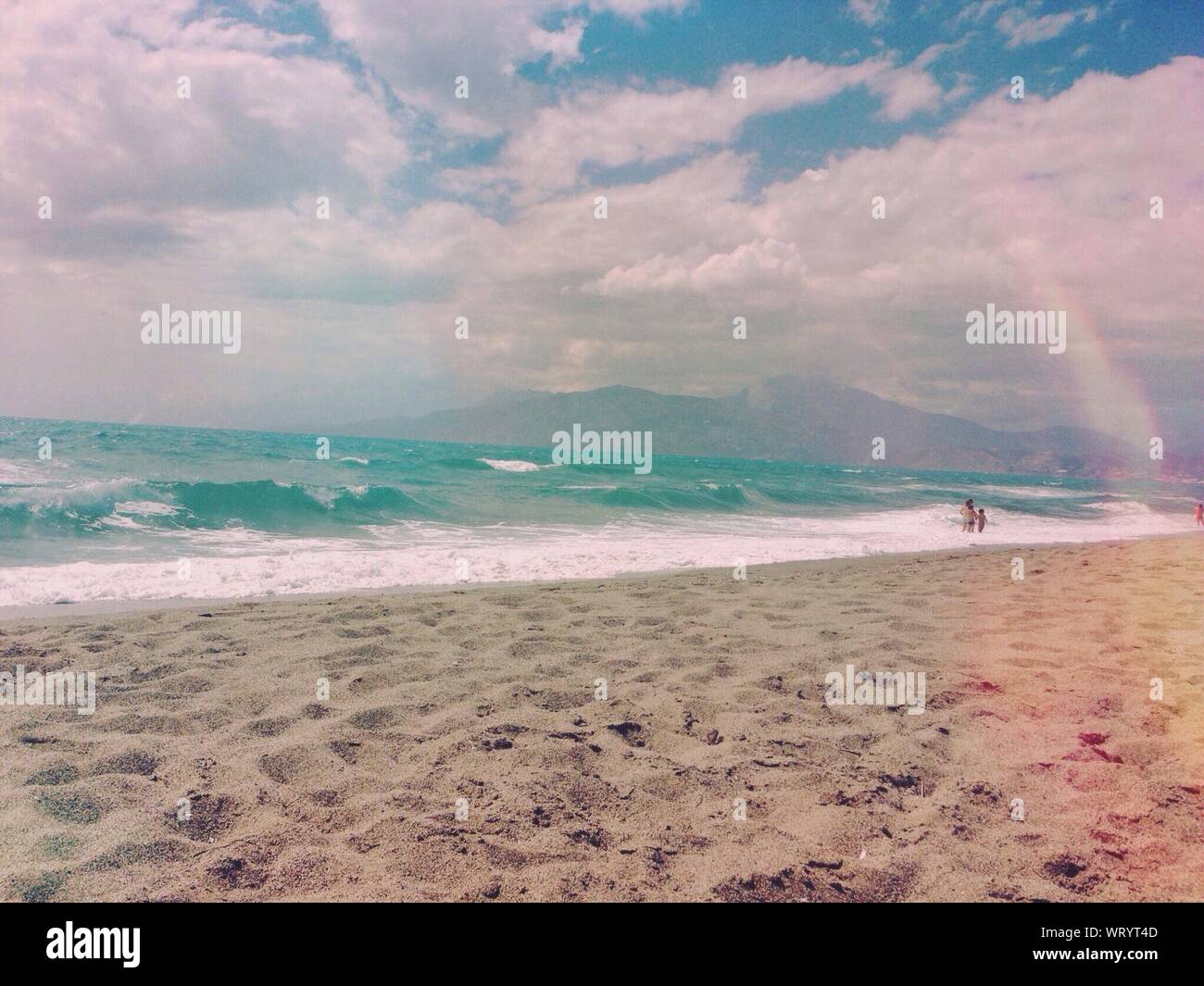 Pastellfarbenen Seascape Stockfoto