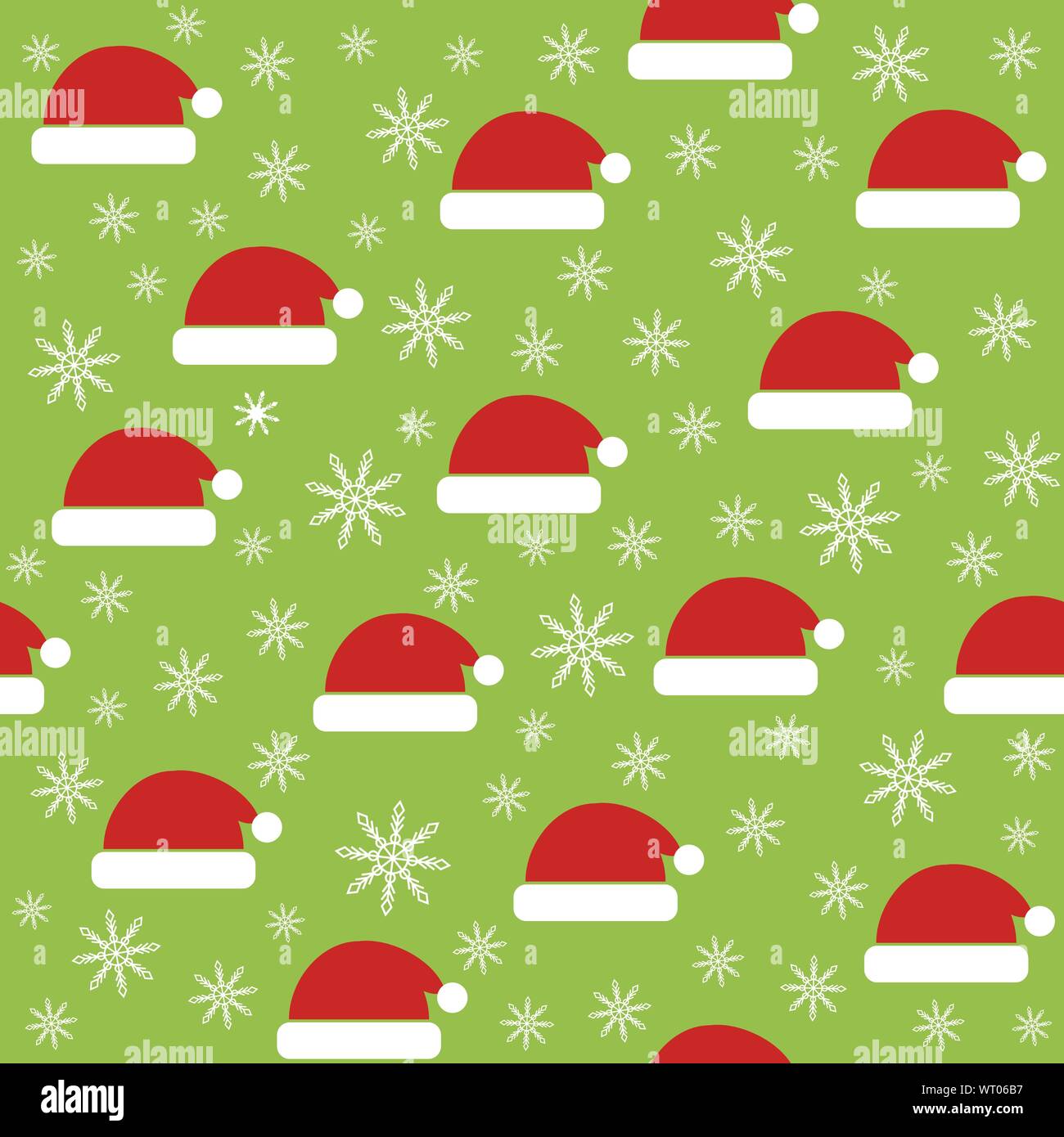 Weihnachten nahtlose Muster mit Nikolausmützen. Vector Hintergrund Stock Vektor