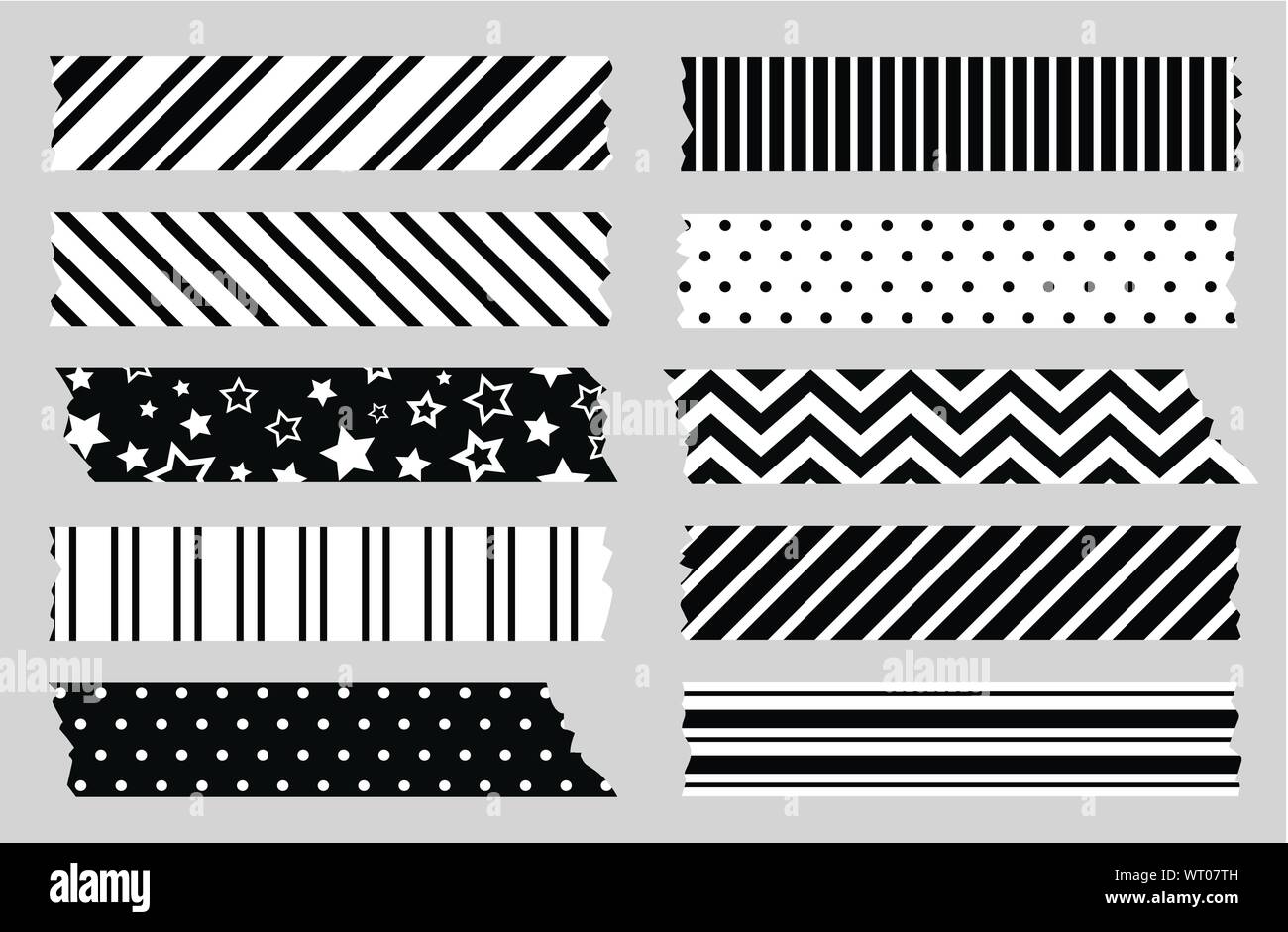 Klebeband mit schwarzen und weißen geometrische Muster Stock Vektor