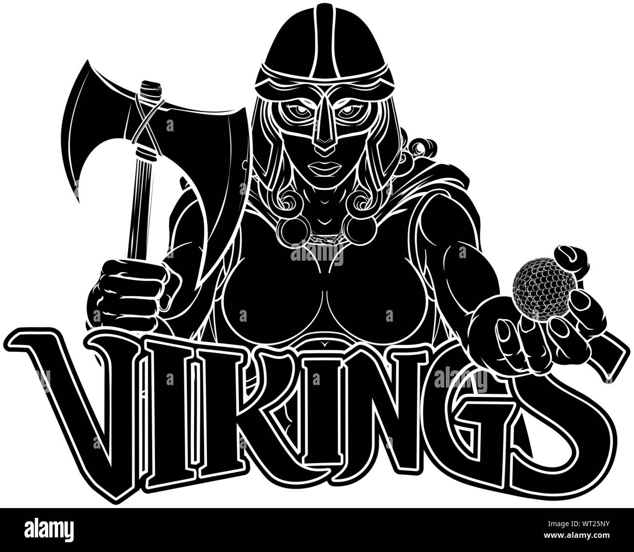 Viking Software keltischen Ritter Golf Kriegerin Stock Vektor