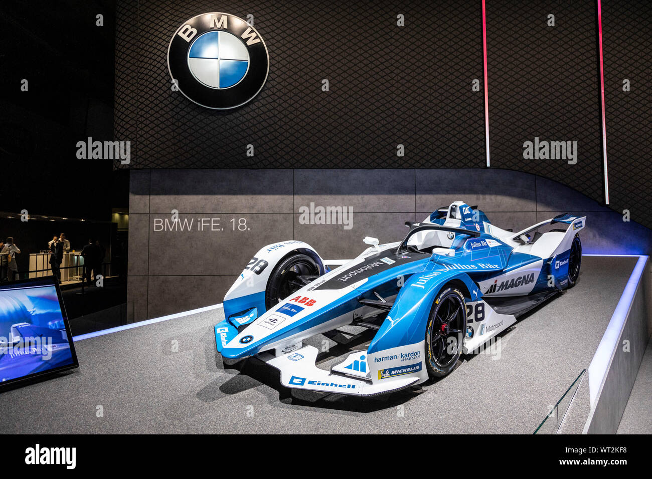 BMW iFE 18 Formel E-Rennwagen auf der IAA 2019 in Frankfurt Stockfoto