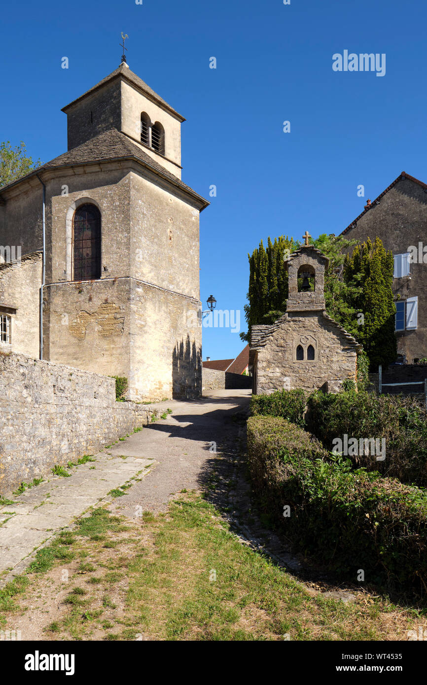 Chapelle Saint-Vernier de Château-Chalon-Chapelle Oratoire Saint Vernier - Eine lokale Weinberg Winzer in Chateau Chalon Dorf Jura Frankreich Kapelle Stockfoto