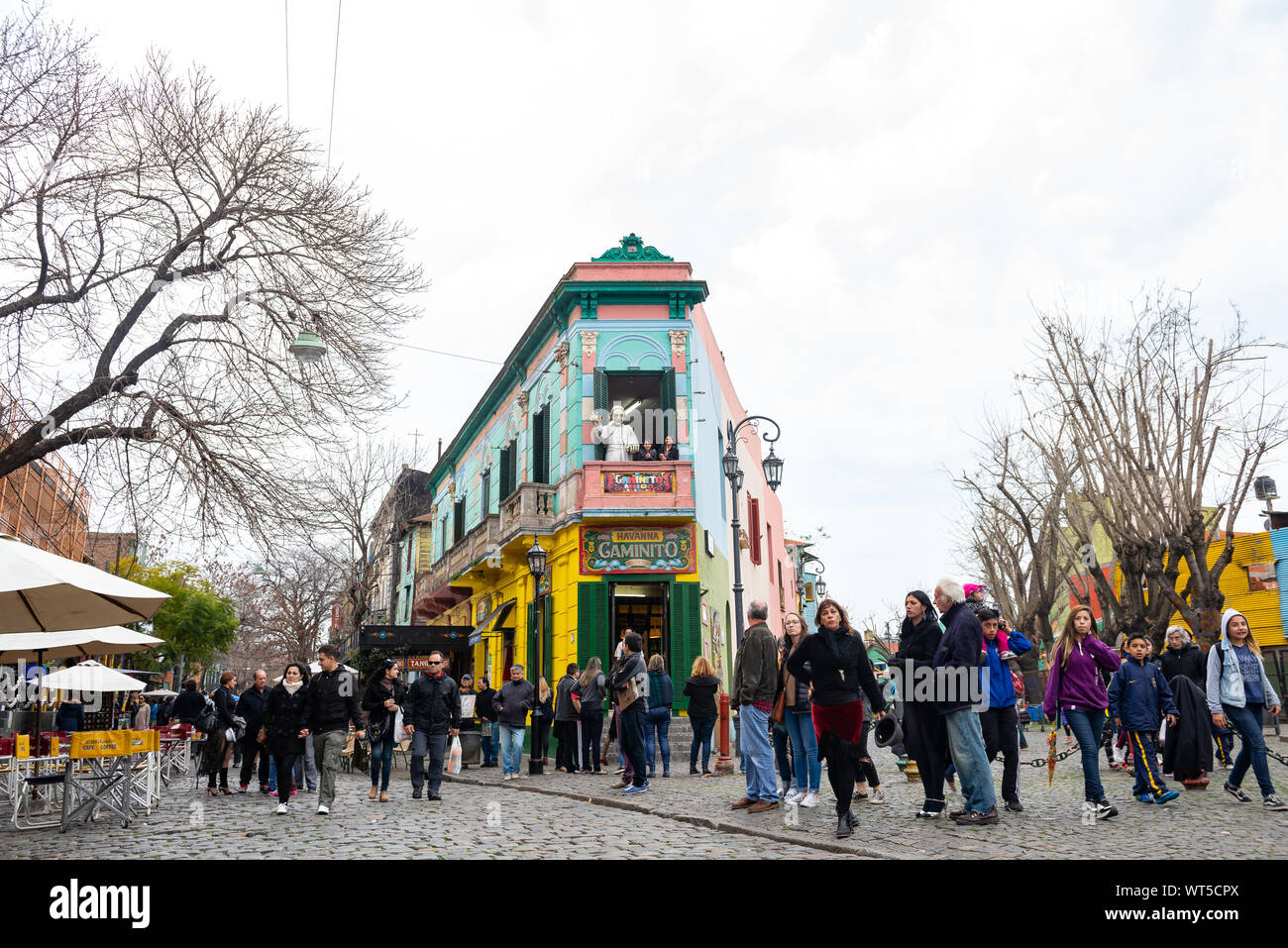 Buenos Aires, Argentinien. 07.27.2015. Casas de Colores in Caminito, ist ein Museum und ein traditionelles Passage, der großen kulturellen und touristischen Wert, l Stockfoto