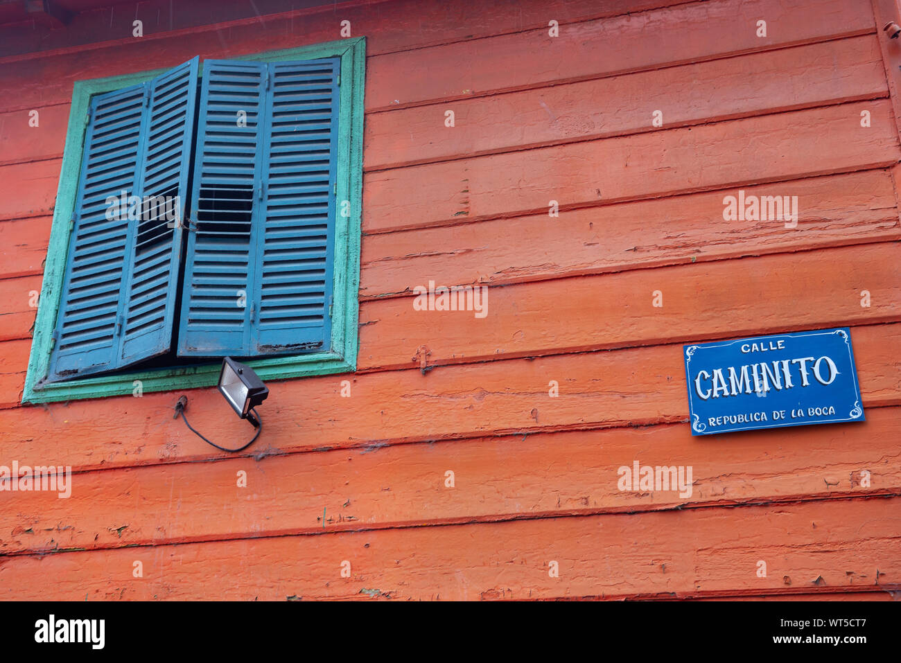 Buenos Aires, Argentinien. 07.27.2015. Casas de Colores in Caminito, ist ein Museum und ein traditionelles Passage, der großen kulturellen und touristischen Wert, l Stockfoto