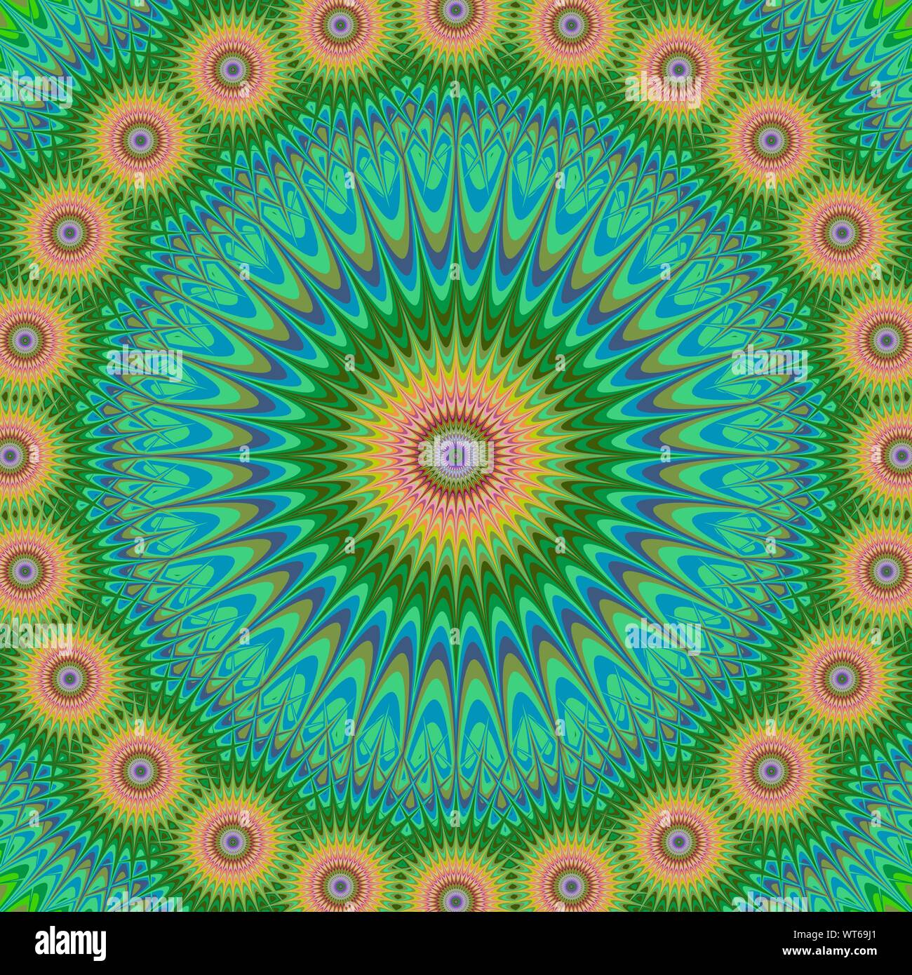 Farbenfrohe abstrakte orientalische Mandalas Fractal-hintergrund design Stock Vektor