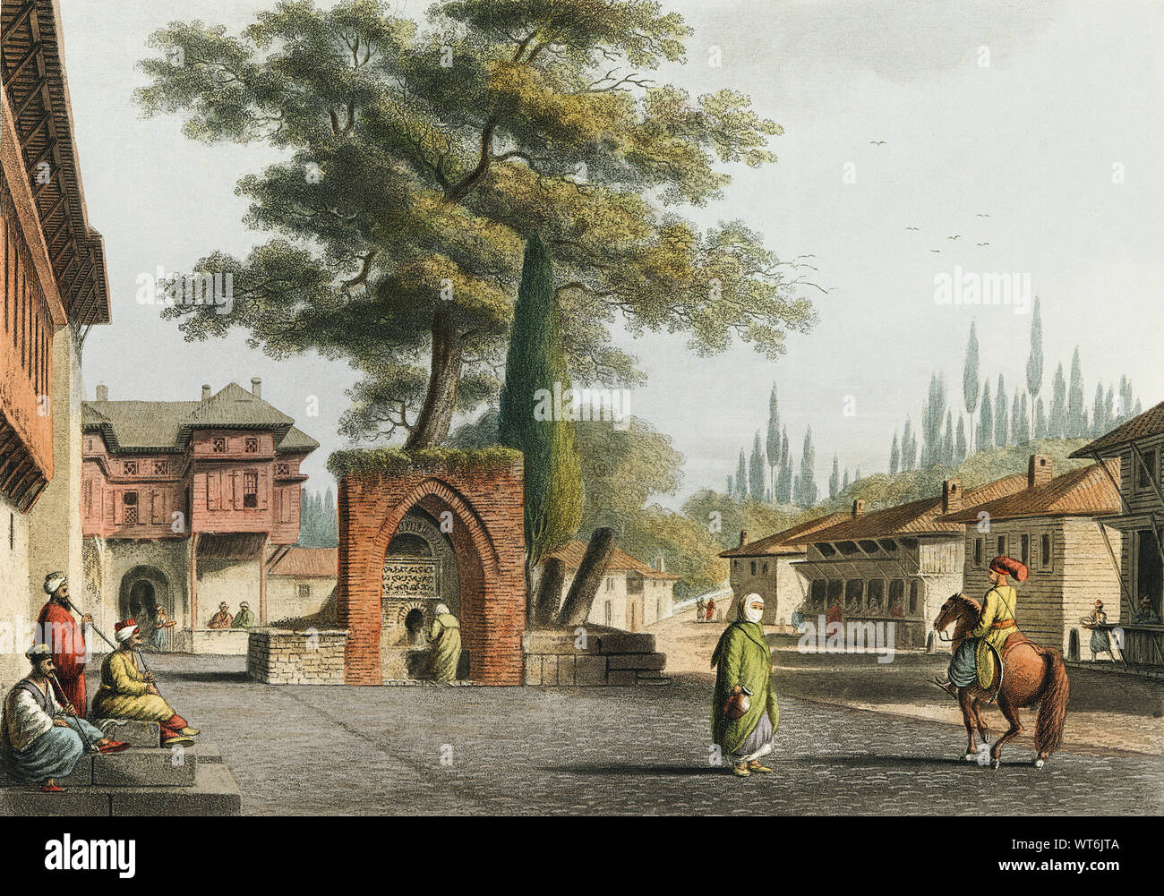 Luigi Mayer (1755-1803) - Caravansary an Kustchiuk Czemege Stockfoto