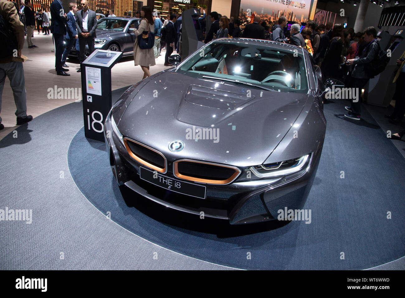 Frankfurt, Deutschland. 10 Sep, 2019. Ein BMW i8, internationalen Automobilausstellung IAA 2019 in Frankfurt, am 10.09.2019. | Verwendung der weltweiten Kredit: dpa/Alamy leben Nachrichten Stockfoto